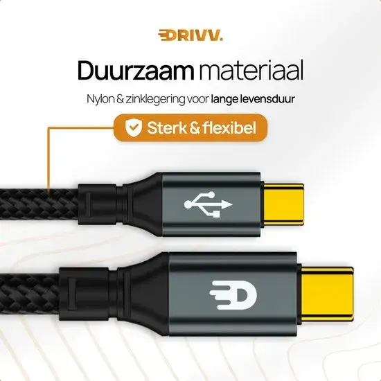 USB C naar USB C 3.2 Kabel - 3 Meter