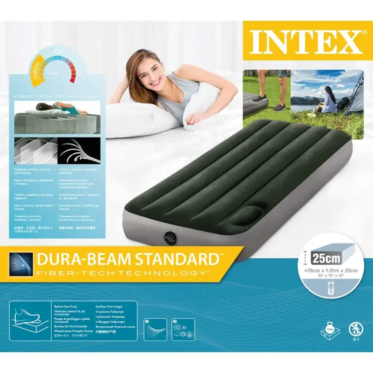 Luchtbed - Intex Downy - 1P - 76x191 + Pomp