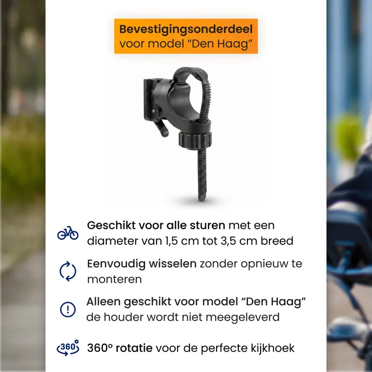 Bevestigingsonderdeel voor Den Haag