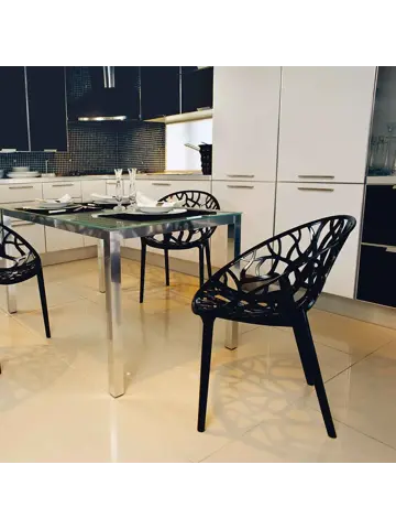 Crystal 4st. zwarte Stoel Garden Impressions