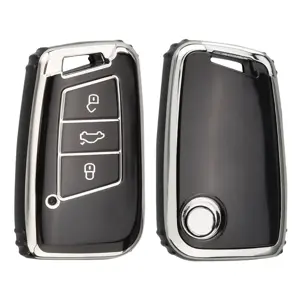 TPU Sleutelhoesje voor Skoda zwart D3