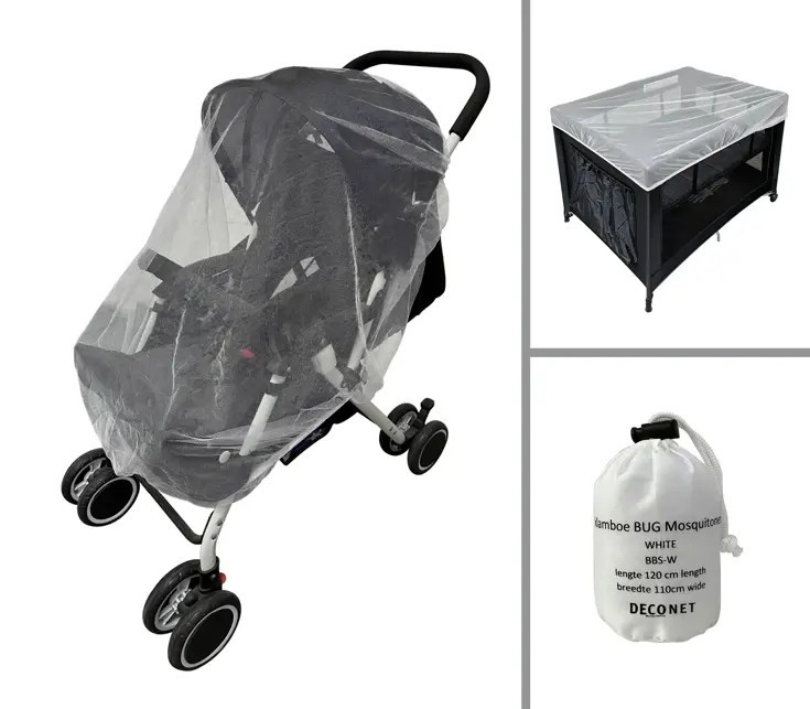 Klamboe voor Buggy en campingbedje