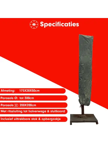 Stokparasol hoes 175x28x50 cm - Diamond