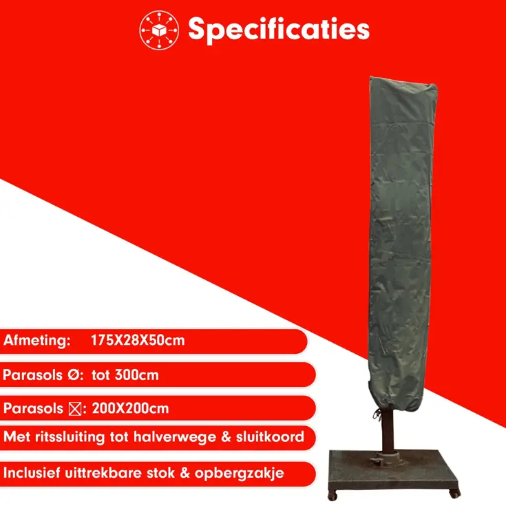 Stokparasol hoes 175x28x50 cm - Diamond
