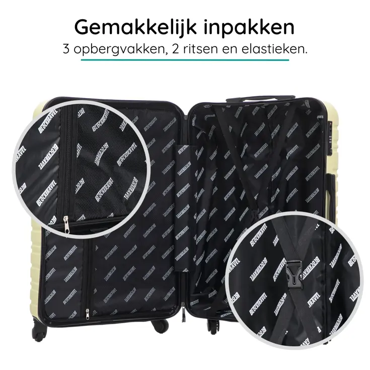 Reiskoffer L ABS 95L met TSA-slot en 360° wielen
