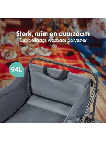 LifeGoods Bolderkar - 80KG - 94L