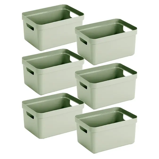 Sigma home - Opbergbox - 13L groen - 6-delig