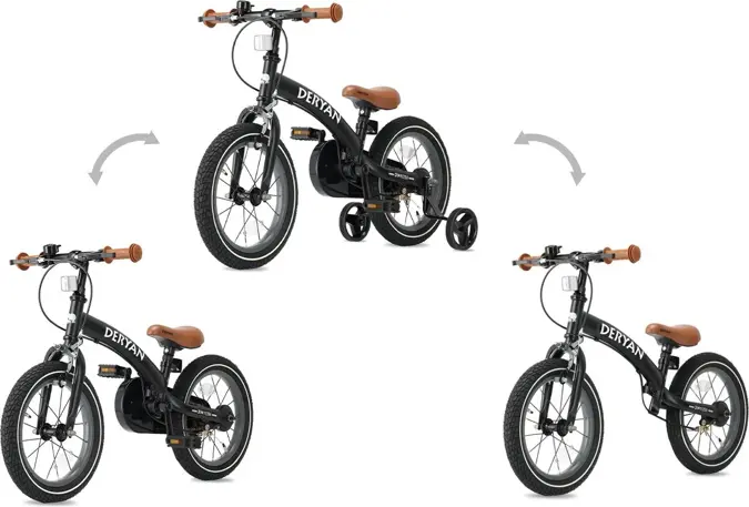 Luxe Kinderloopfiets 14 inch - 3 in 1 - Deryan