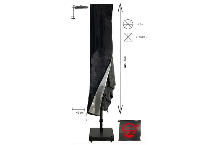 Zweefparasol hoes 210x45 cm - Redlabel