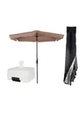 Parasol Ecru Ø3m Met Voet En Hoes