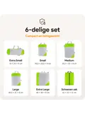 Packing cubes compressie set – 6-delig – Groen