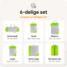 Compressie Packing Cubes – 6 stuks – Groen