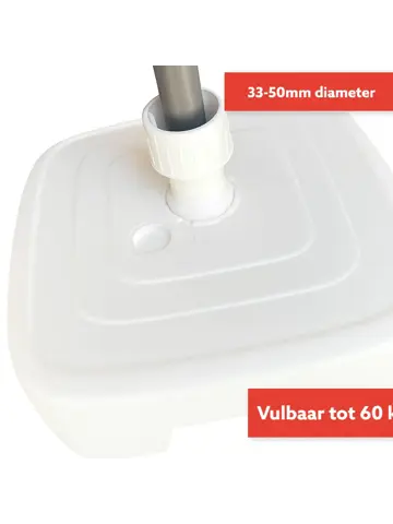 CUHOC Parasol Grijs Ø3m + grote Voet en hoes