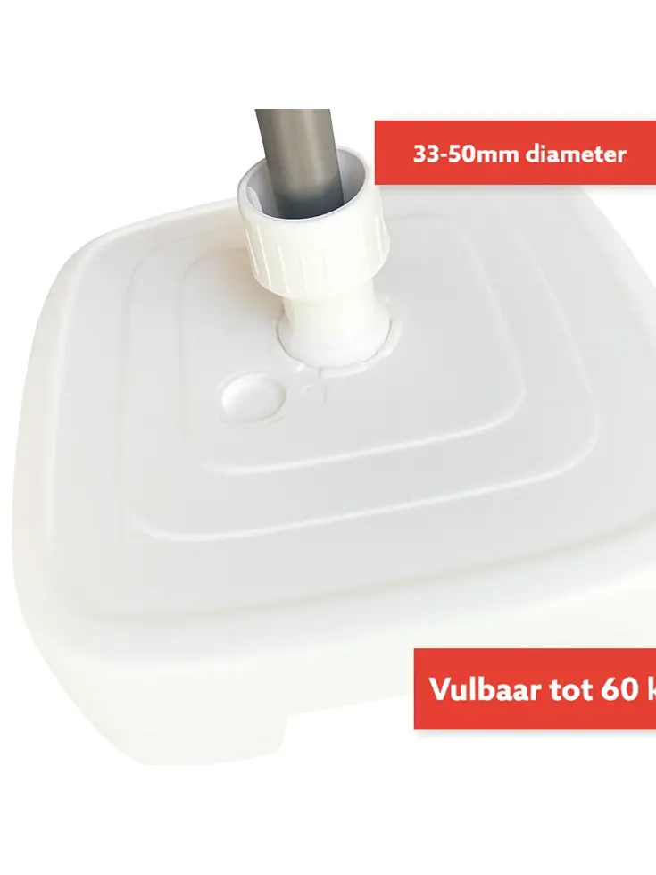 CUHOC Parasol Grijs Ø3m + grote Voet en hoes