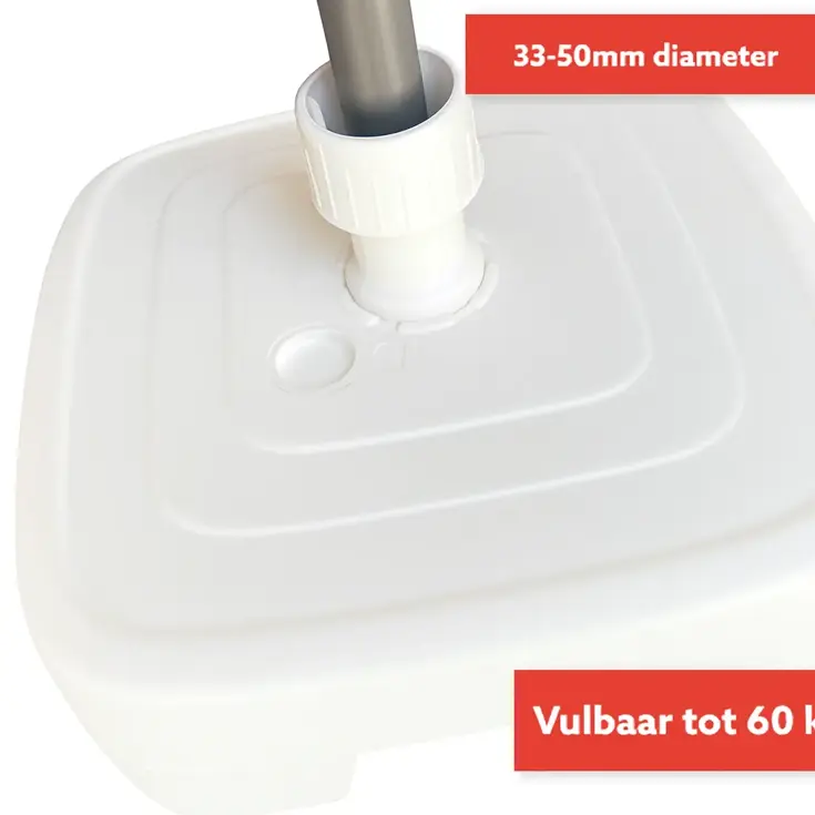 CUHOC Parasol Grijs Ø3m + grote Voet en hoes