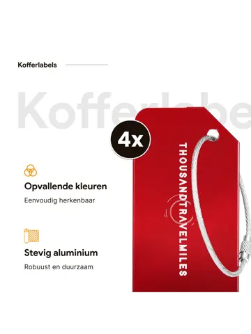 Aluminium kofferlabels – 4 stuks – Rood