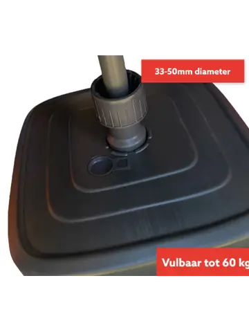 CUHOC Parasol Grijs + Verrijdbare Voet + Hoes