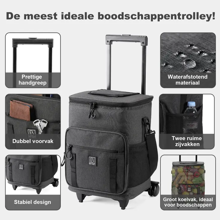 Boodschappentrolley met koelvak 32L