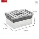 Q-line - Opbergbox met inzet - 15L - 2-delig