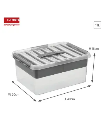 Q-line - Opbergbox met inzet - 15L - 2-delig