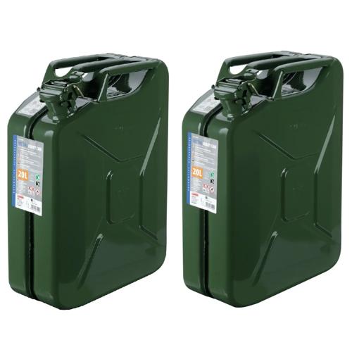 2x metalen jerrycan - 20 L