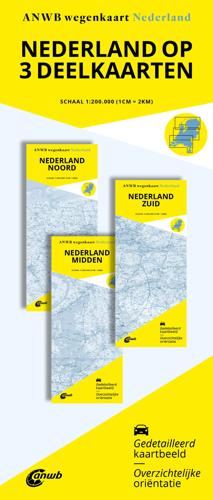 ANWB Wegenkaart Nederland Set Noord-Midden-Zuid