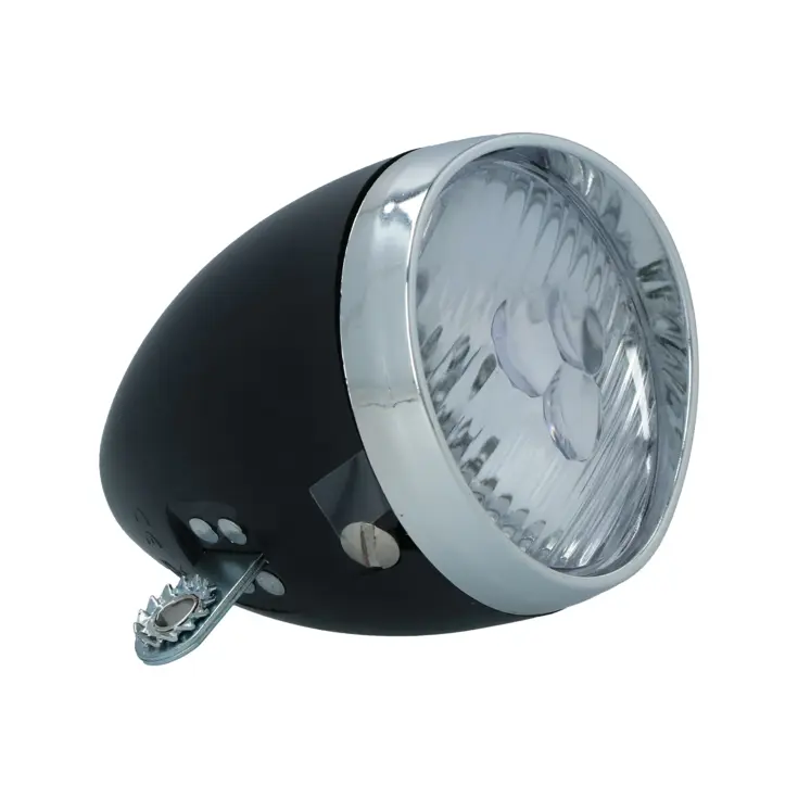 Classic zwarte koplamp met 3 krachtige LED's