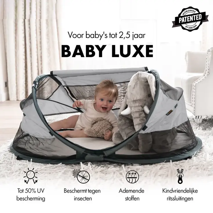 Baby luxe campingbedje - Zelfopblaasbare matras