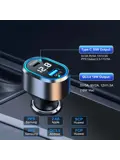 48W Autolader USB-C LED Spanningsmeter 12V
