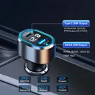 48W Autolader USB-C LED Spanningsmeter 12V