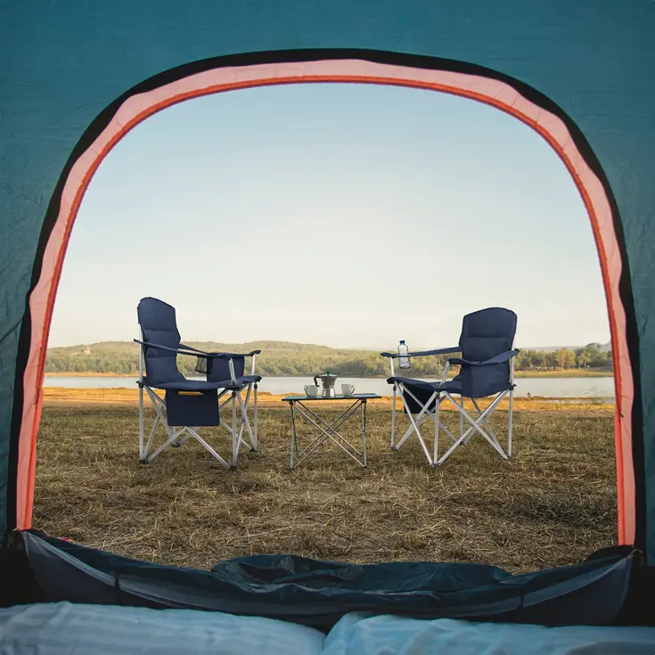 Campingstoelen XL – 2-pack – Blauw