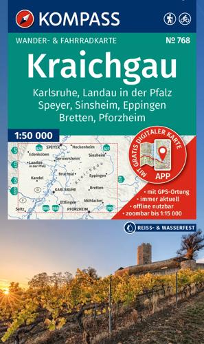 Wandelkaart WK768 Kraichgau - Karlsruhe
