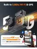 X5 Touch 3CH 4K Wifi GPS 128gb dashcam