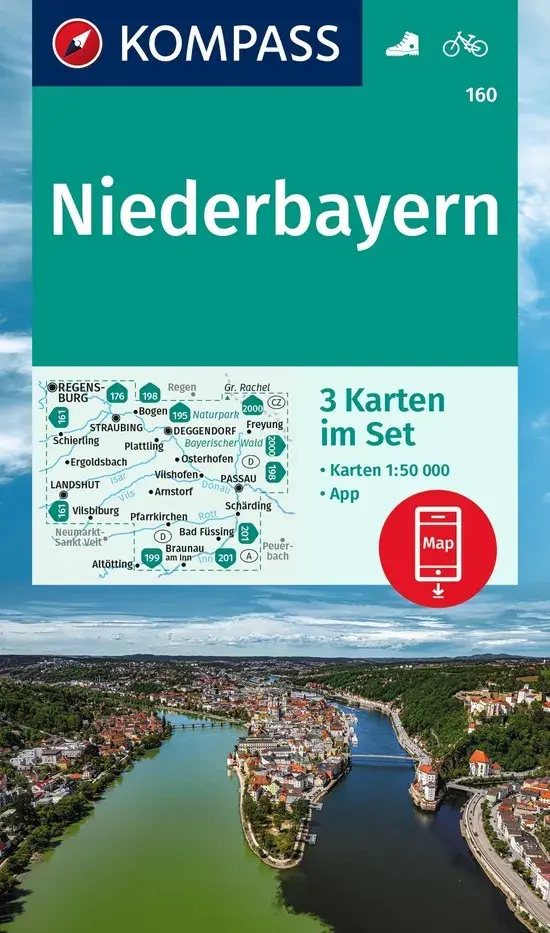 Wandelkaart WK160 Niederbayern