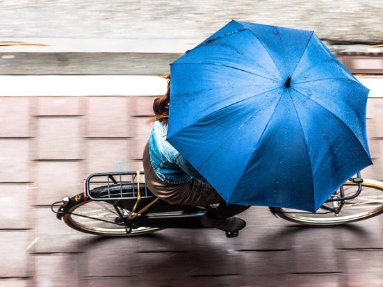 Fietsen in de regen