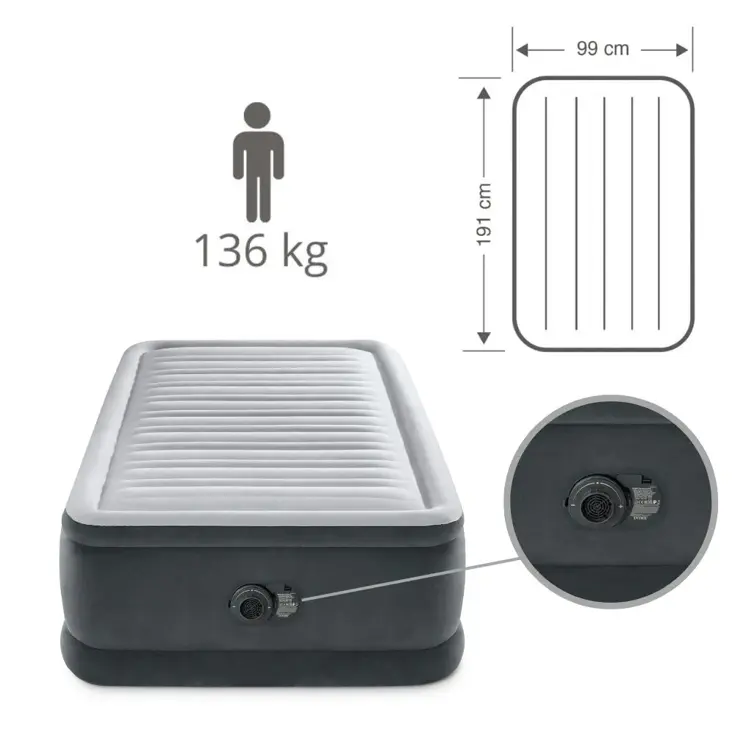 Luchtbed - Intex - 1P - 99x191 + Pomp