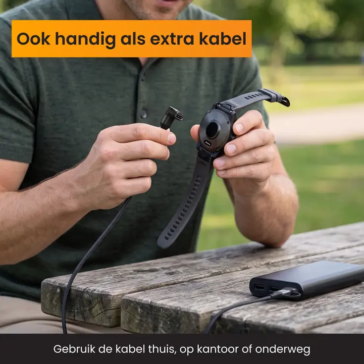 Oplaadkabel geschikt voor Garmin Horloge - 1 m