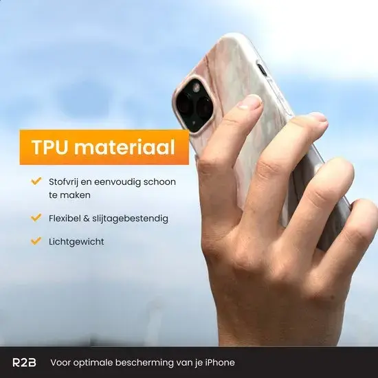 R2B iPhone 13 Hoesje Marmer + Screenprotector