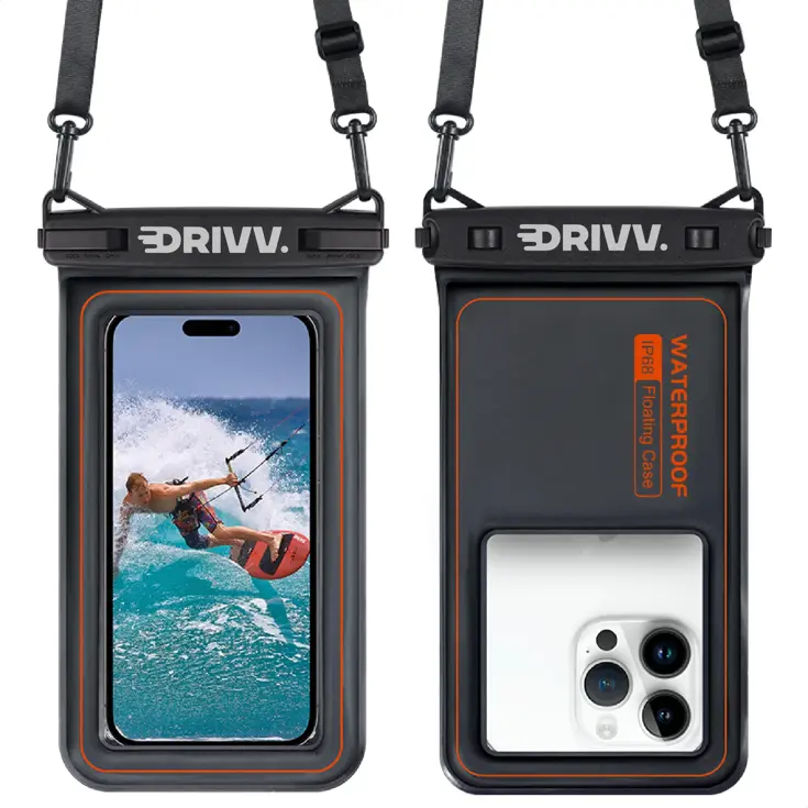 Waterdichte Telefoonhoesje 6.8" Zwart - Drijvend