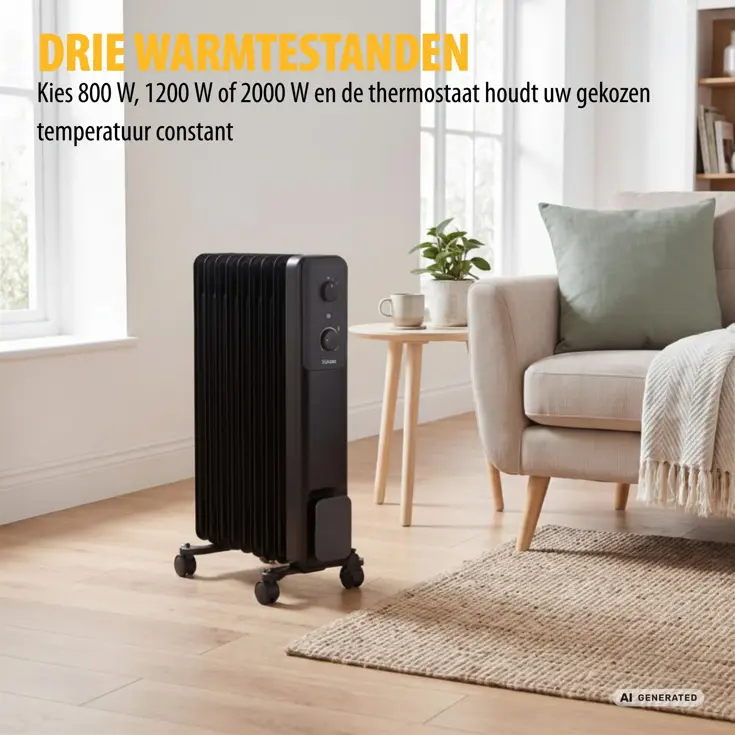 Olieradiator - Elektrische Kachel - 2000W