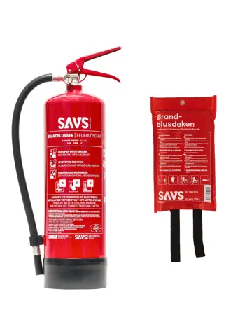 Brandblus box Poederblusser 6 kg en Blusdeken