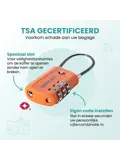 Travelnet TSA Reisslot met Cijfercode Set van 4