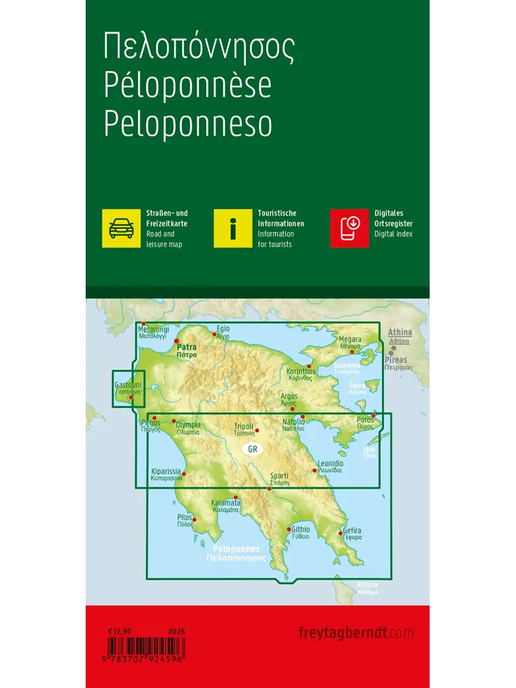 Wegenkaart Peloponnesos