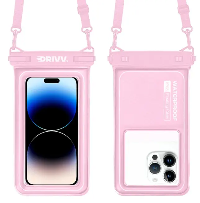 Drivv. Waterdicht Telefoonhoesje - 6.8" Roze