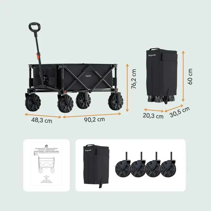 Bolderkar – 100KG – Zwart