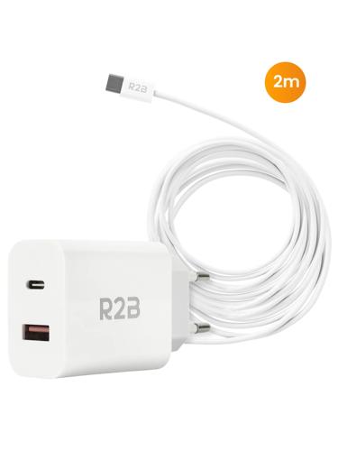 USB-C Kabel 2m met USB-A & USB-C Adapter