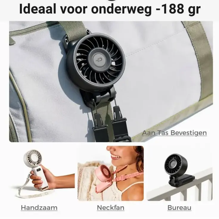 Diveblues® AIR Fanzy Oplaadbare Handventilator
