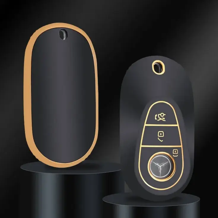 TPU Sleutelhoesje voor Mercedes goud C3