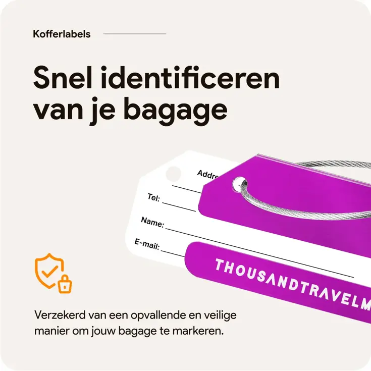 Aluminium Bagagelabel – 2 stuks – Paars