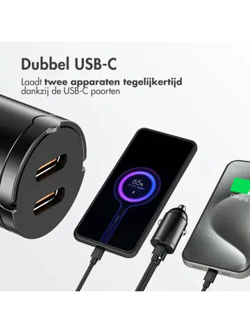 Autolader - 2x USB-C 65W